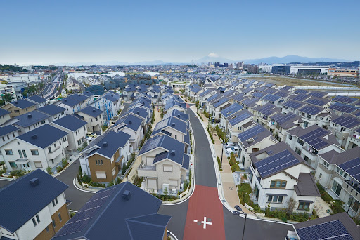 Fujisawa Sustainable Smart Town cityscape with clean technology features